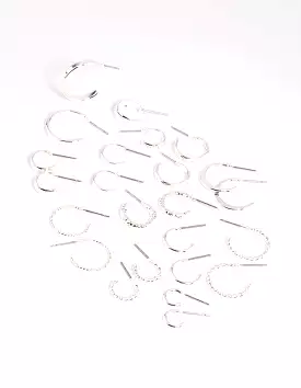 Silver Hoop Earring 12-Pack