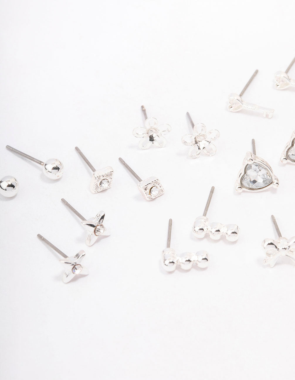 Silver Key Bow Earring 12-Pack