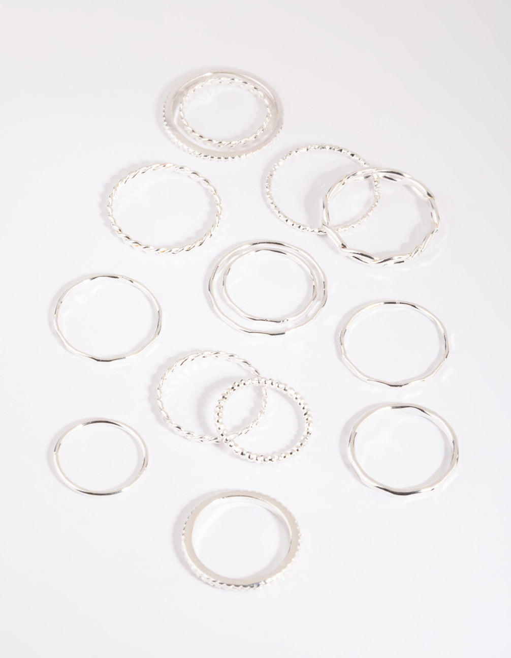 Silver Mixed Band Ring Pack