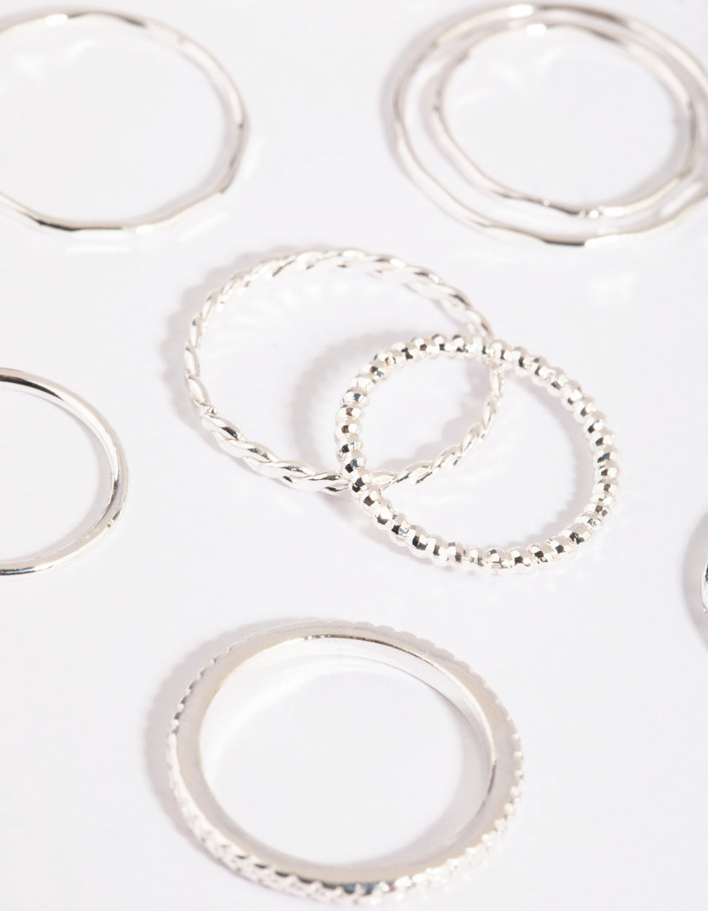 Silver Mixed Band Ring Pack