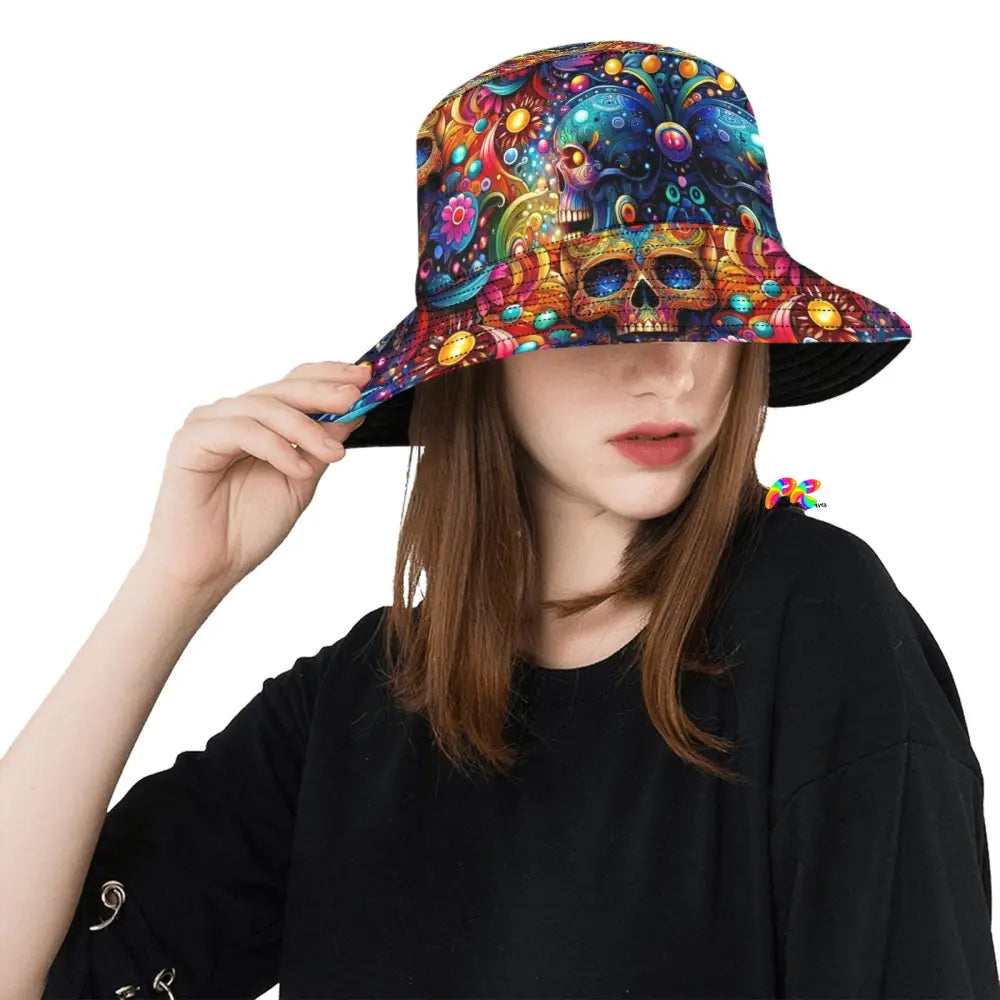 Skull Light Fantasia Rave Bucket Hat