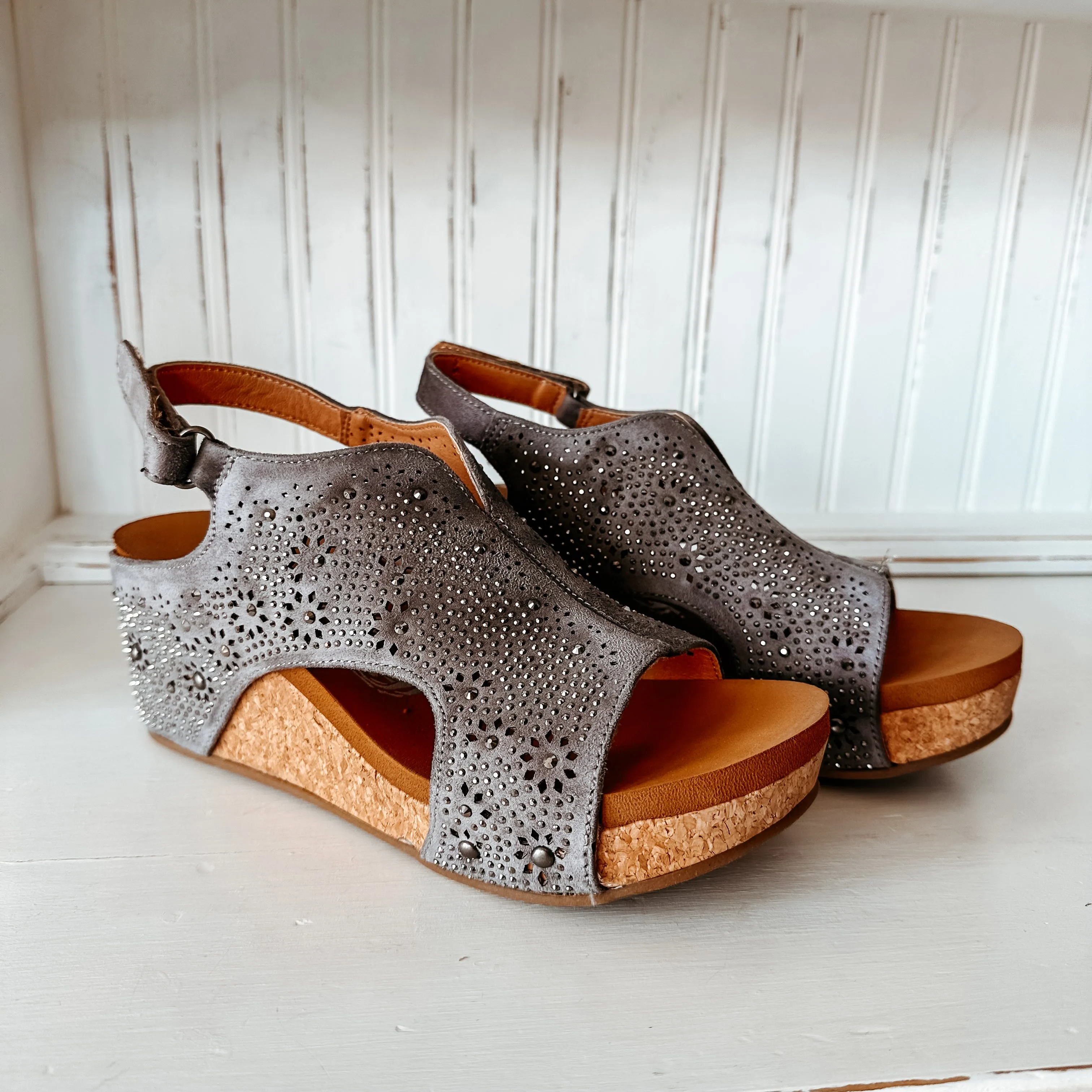 Starry Nights Wedge Sandal - Grey