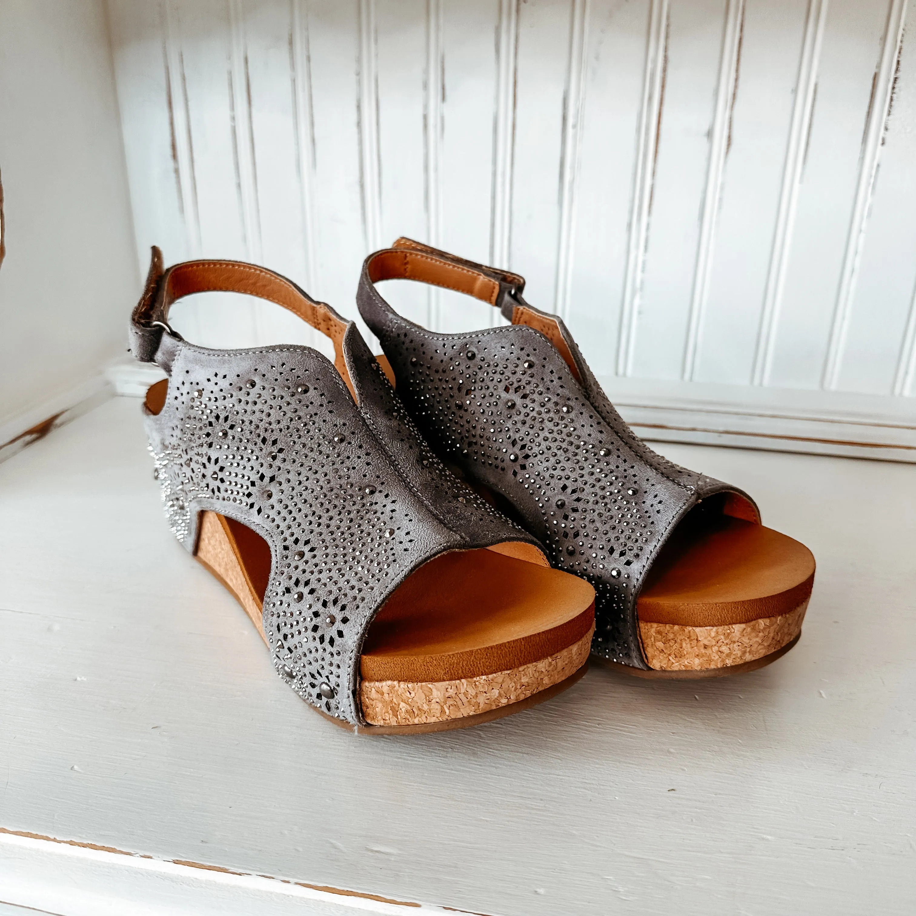 Starry Nights Wedge Sandal - Grey