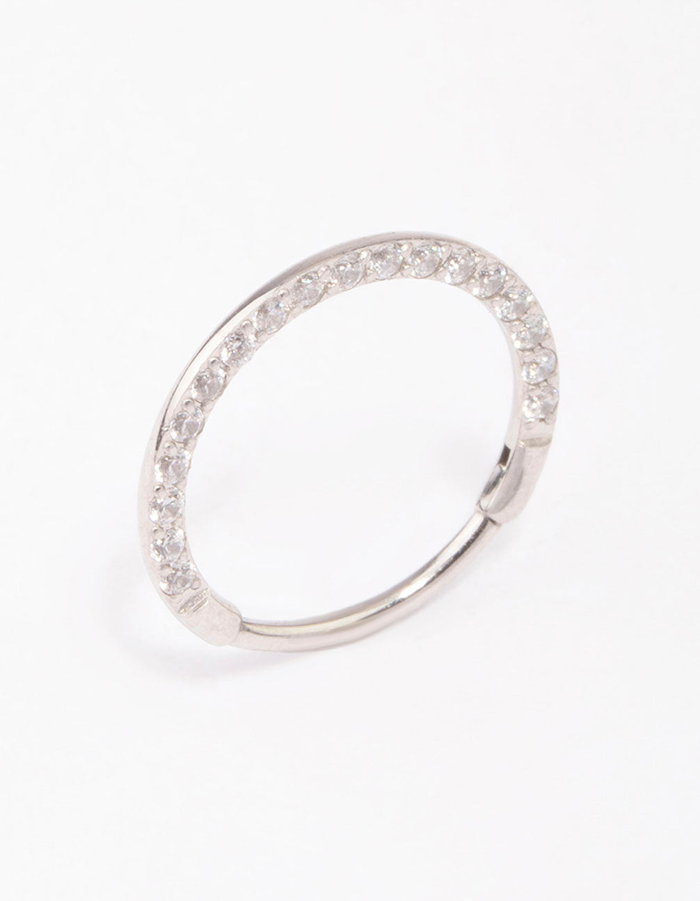 Surgical Steel Cubic Zirconia Clicker Ring