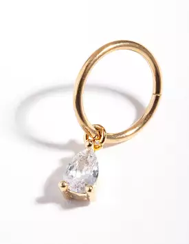 Surgical Steel Gold Pear Charm Belly Ring