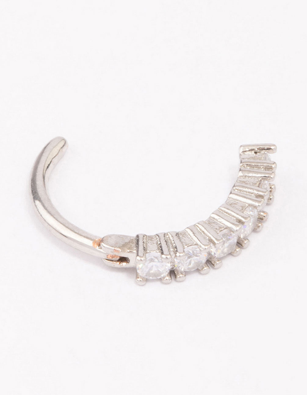 Surgical Steel Round Cubic Zirconia Curve Belly Ring