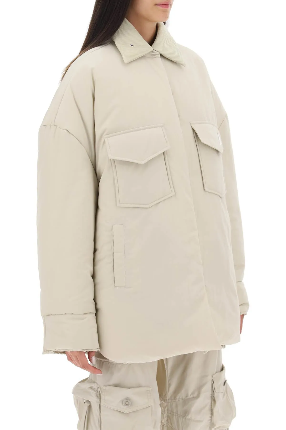 The attico oversized midi puffer jacket 237WCB27E079 IVORY