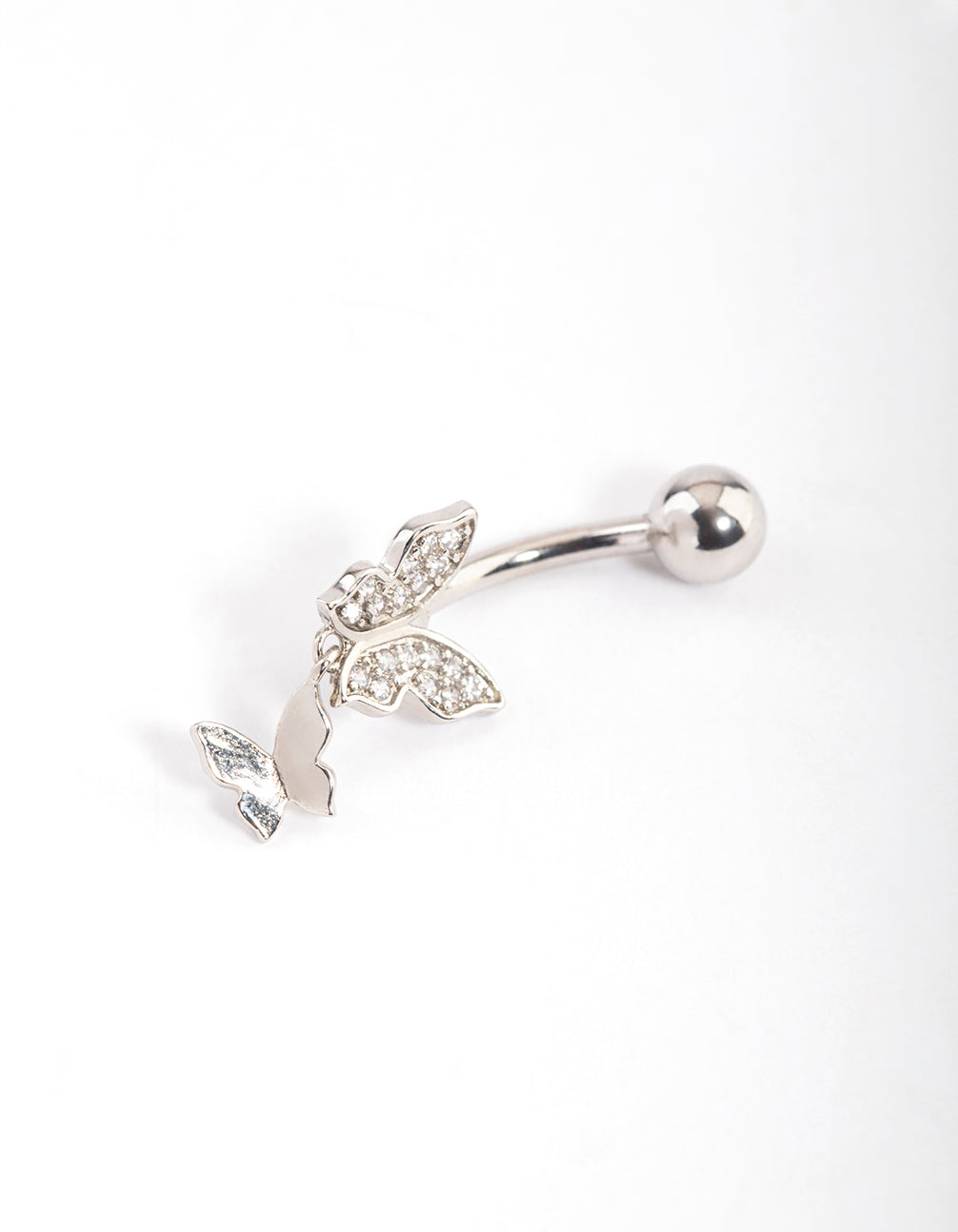 Titanium Double Butterfly Belly Ring