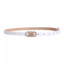 Triple O Ring Belt White