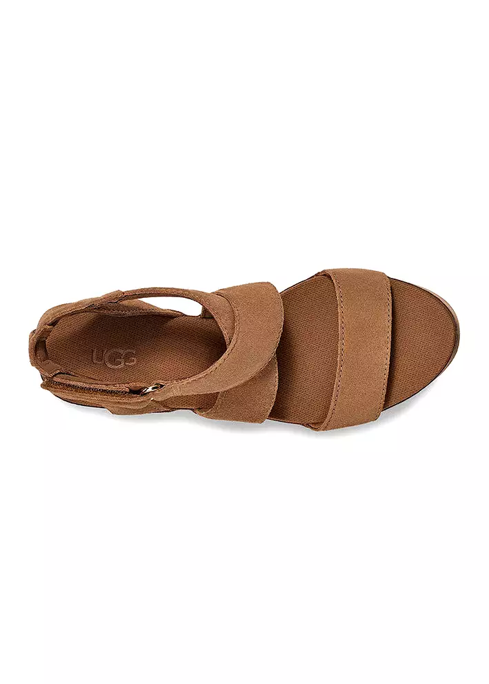 UGG Ileana Ankle Wedge Sandal - Chestnut