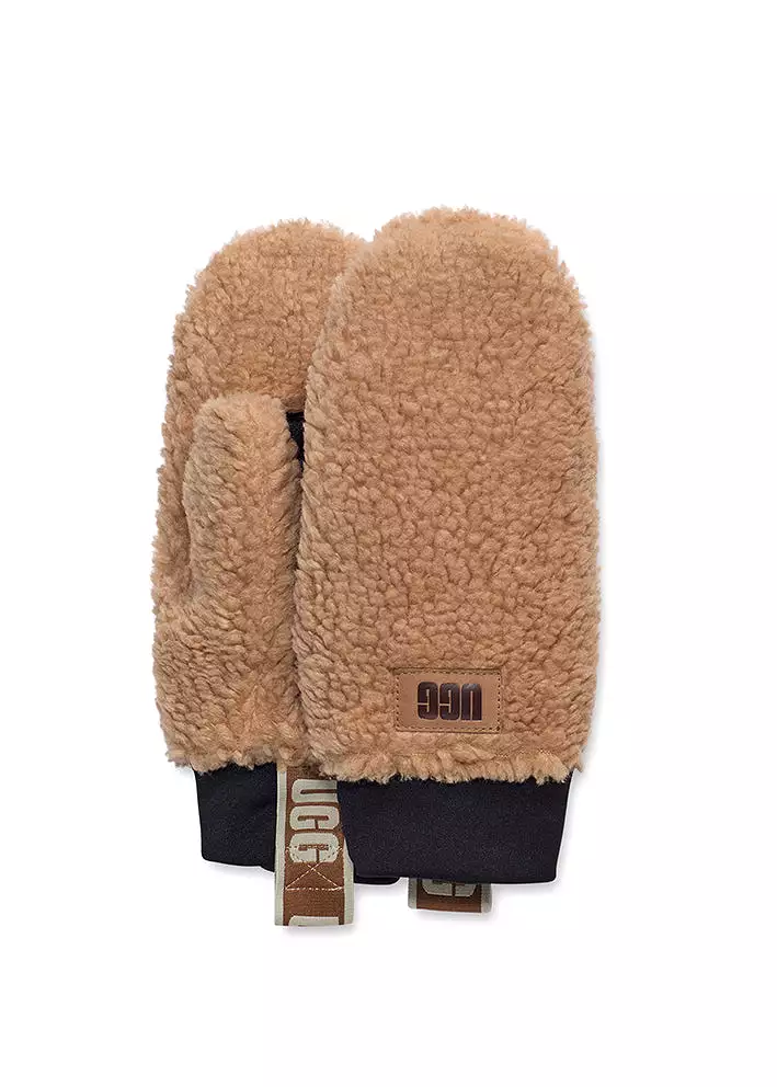 UGG Sherpa Mittens with logo - Vanter - Caramel