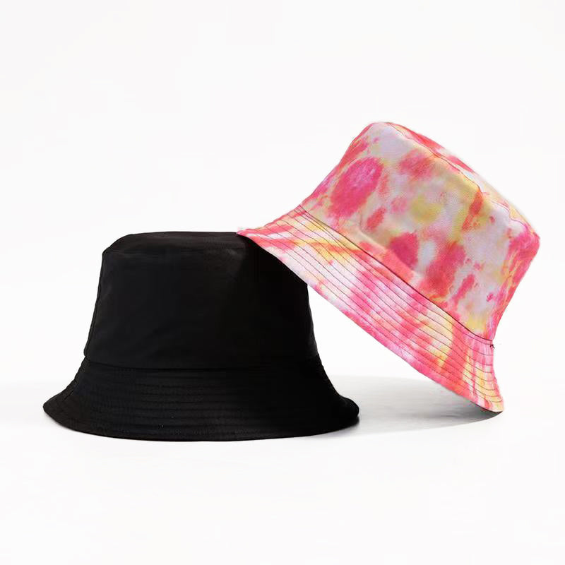 Unisex Reversible Tie Dye Solid Bucket Hat