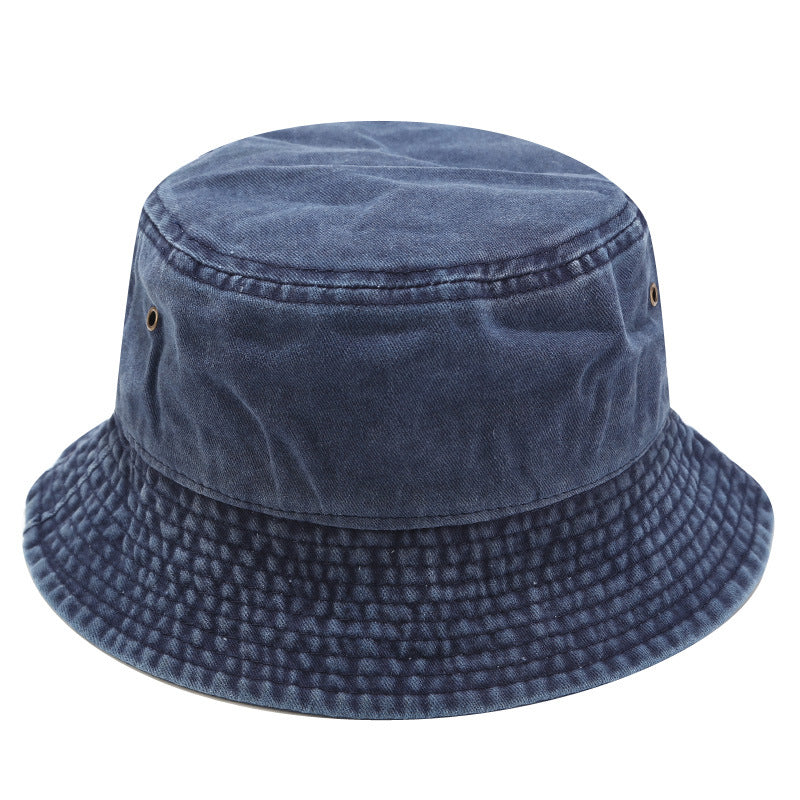 Unisex Washed Canvas Solid Color Bucket Hat