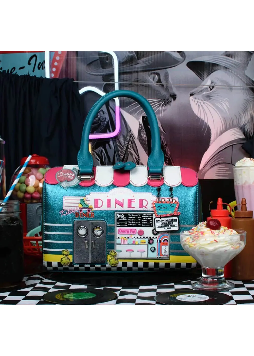 Vendula London Kitty's Diner Speedy Bowler Bag